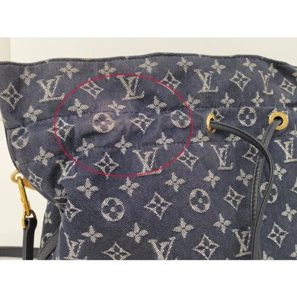 Louis Vuitton Noe MM Tote Shoulder Bag Monogram Denim Purse - Picture 7 of 10